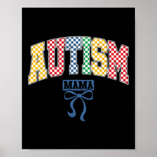 Autismus Mama Mama Coquette Bow Autismus Bewusstse Poster