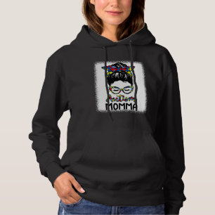 Autismus Mama Messy Bun gebleicht Autismus Bewusst Hoodie