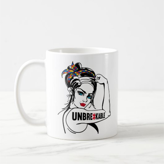 Autismus Mama Mutter Mama Unzerbrechliche Rosie Th Kaffeetasse (Links)