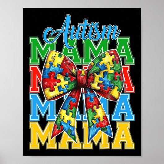 Autismus Mama Neuro Diverse Coquette Bow Mama Moth Poster (Vorne)