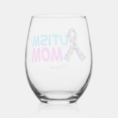 Autismus Mama Niedlich Personalisierte Muttertagsg Weinglas Ohne Stiel (Rückseite)