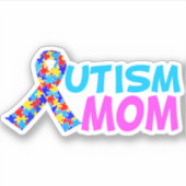 Autismus Mama Niedlich Pink Blue Mother Day Aufkleber (Vorderseite)