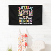 Autismus Mama Raising Hero Messy Bun Autistic Banner (Insitu)