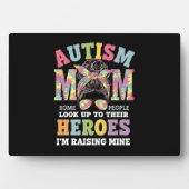 Autismus Mama Raising Hero Messy Bun Autistic Fotoplatte (Vorderseite)
