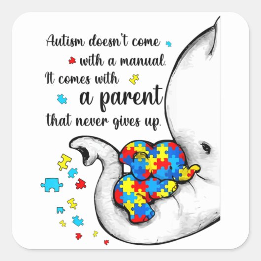 Autismus Mama Shirt Autismus Shirts Mama Quadratischer Aufkleber (Vorderseite)