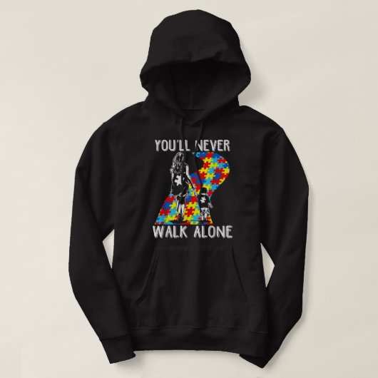 Autismus Mama Sie werden niemals allein laufen Aut Hoodie (Design vorne)