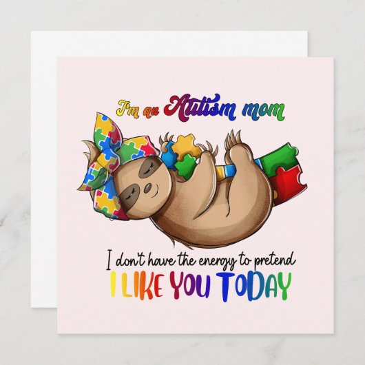 Autismus-Mama - Sloth (Vorne/Hinten)