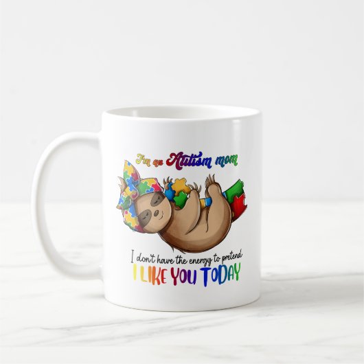 Autismus-Mama - Sloth Kaffeetasse (Links)