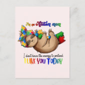 Autismus-Mama - Sloth Postkarte (Vorderseite)