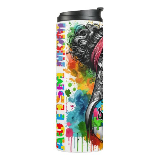 Autismus-Mama stark Thermosbecher (Nach links gedreht)