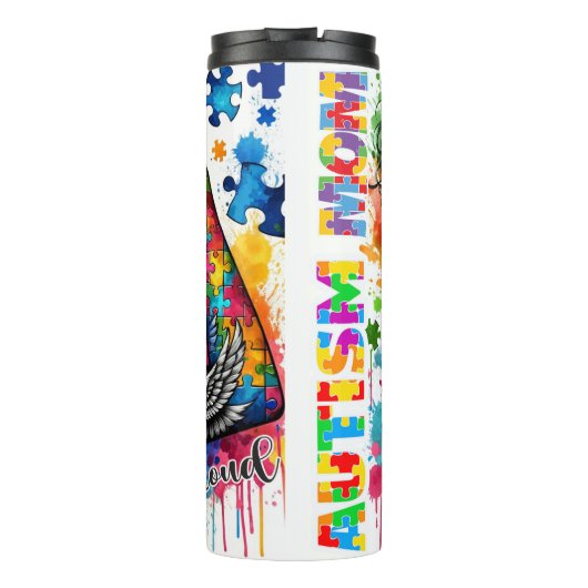 Autismus-Mama stark Thermosbecher (Rückseite)