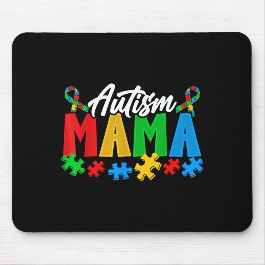 Autismus Mama Stolze Eltern-Rätsel ece Bewusstsein Mousepad (Vorne)