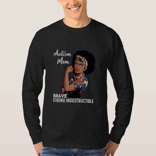 Autismus Mama unstrukturierbare Autismus Bewusstse T-Shirt (Vorderseite)