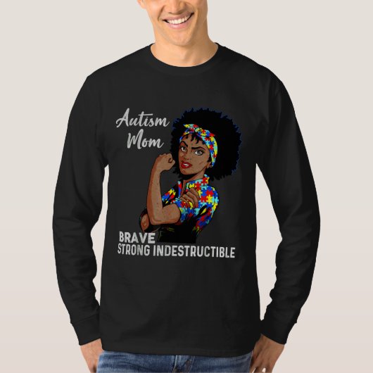 Autismus Mama unstrukturierbare Autismus Bewusstse T-Shirt (Vorderseite)