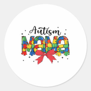 Autismus Mama - Unterstützung von Puzzle-Mama Runder Aufkleber
