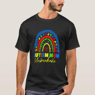 Autismus-Mama Unzerbrechlich Regenbogen-Leopard F T-Shirt