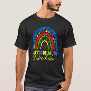 Autismus-Mama Unzerbrechlich Regenbogen Leopard F T-Shirt