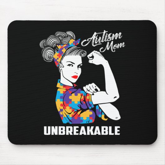 Autismus-Mama Unzerbrechliche Autismus-Bewusstsein Mousepad (Vorne)