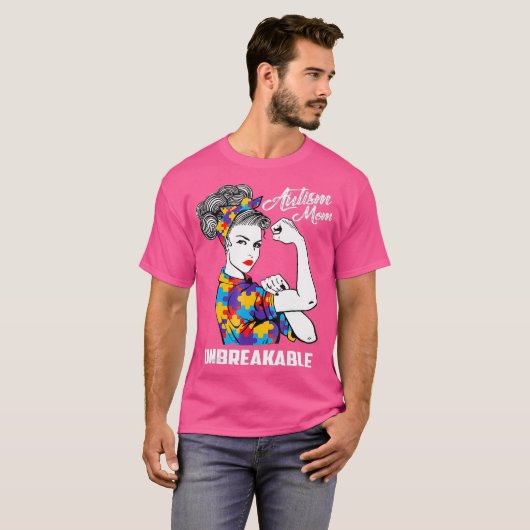 Autismus-Mama Unzerbrechliche Autismus-Bewusstsein T-Shirt (Vorne ganz)