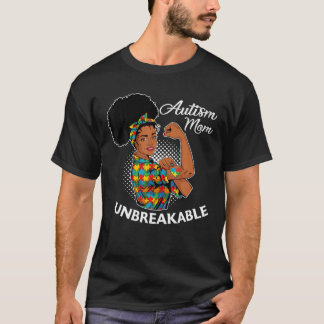 Autismus Mama Unzerbrechliche schwarze Frau Autism T-Shirt