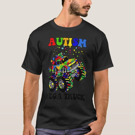 Autismus Mega Truck Puzzle Farben Autismus Bewusst T-Shirt (Vorderseite)