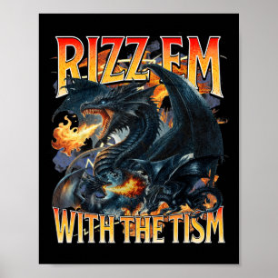 Autismus Meme Dragon Rizz Em mit dem Tismus Autist Poster