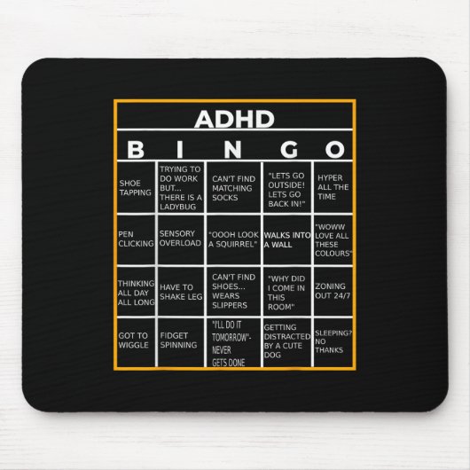 Autismus Mental Health Awareness Day Adhd Bingo Fu Mousepad (Vorne)