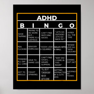 Autismus Mental Health Awareness Day Adhd Bingo Fu Poster