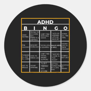 Autismus Mental Health Awareness Day Adhd Bingo Fu Runder Aufkleber