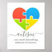 Autismus Millionen von Geschichten Herz Puzzle Poster (Vorne)