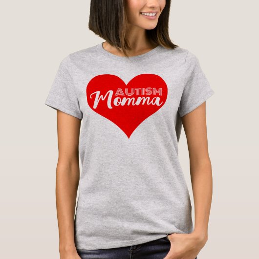 Autismus Momma Herz T-Shirt (Vorderseite)