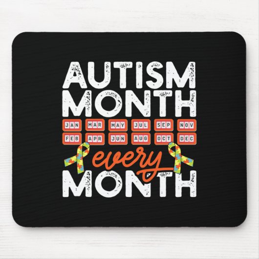 Autismus Monat Monat Monat Monat Behinderung Bewus Mousepad (Vorne)