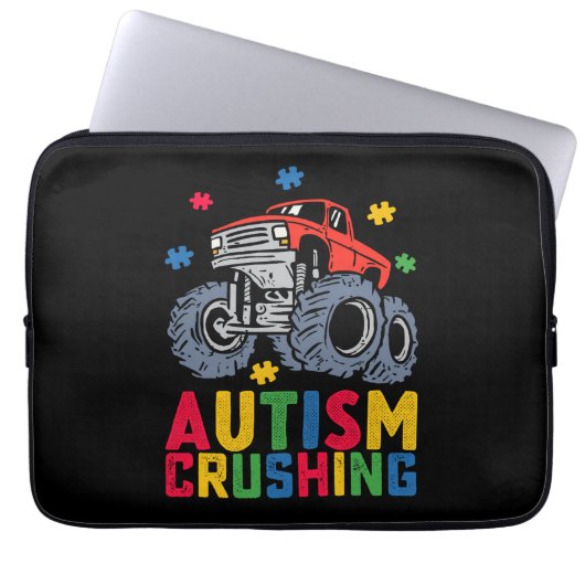 Autismus-Monster Truck Awareness Boy Girl Laptopschutzhülle (Vorderseite)
