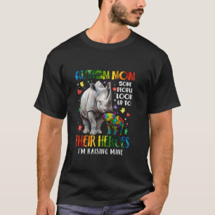 Autismus-Mutter erzieht Held Rhino Autismus-Bewuss T-Shirt