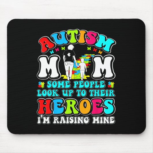 Autismus-Mutter erzieht Helden Mutter-Sohn-Autismu Mousepad (Vorne)