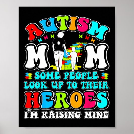 Autismus-Mutter erzieht Helden Mutter-Sohn-Autismu Poster (Vorne)
