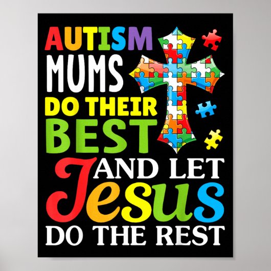 Autismus-Mütter geben ihr Bestes, lass Jesus den R Poster (Vorne)