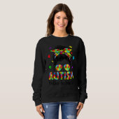 Autismus Mutter im Gesetz Messy Bun Puzzle Sonnenb Sweatshirt (Vorne ganz)