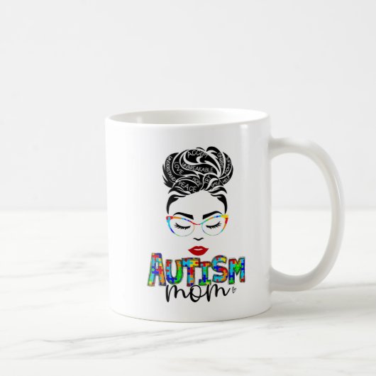 Autismus Mutter Kind chaotisch Knochen Bewusstsein Kaffeetasse (Rechts)