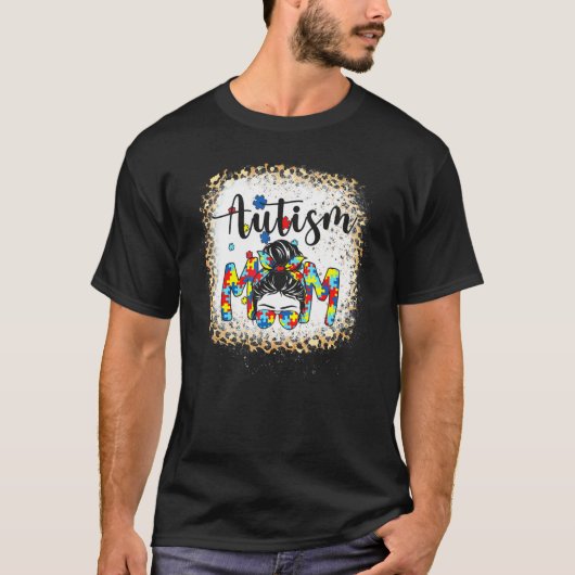Autismus-Mutter-Leben-Leopard-Autismus-Bewusstsein T-Shirt (Vorderseite)