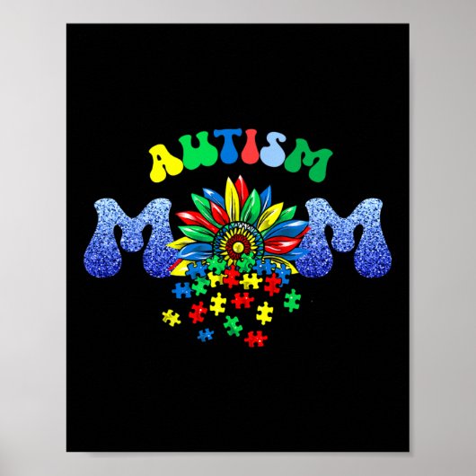 Autismus-Mutter-Leben Sonnenblume Puzzle-Teil Mutt Poster (Vorne)