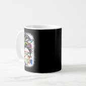 Autismus-Mutter-Leben-Unordentlicher-Bun-Gebleicht Kaffeetasse (Vorderseite Links)