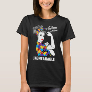 Autismus-Mutter-Leben-Unordentlicher-Bun-Gebleicht T-Shirt