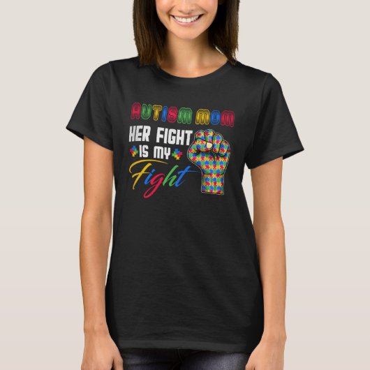Autismus-Mutter-Puzzle-Faust Autismus-Bewusstsein T-Shirt (Vorderseite)