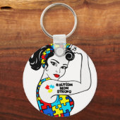 Autismus-Mutter stark Schlüsselanhänger (Vorderseite)