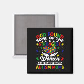 Autismus-Mütter stärkste Frauen Puzzle Herz Bunt Magnet (Vorderseite/Rückseite)