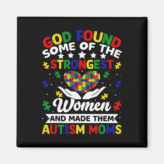 Autismus-Mütter stärkste Frauen Puzzle Herz Bunt Magnet (Vorne)