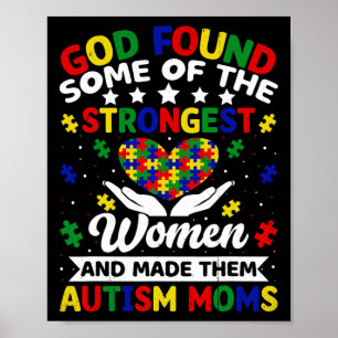 Autismus-Mütter stärkste Frauen Puzzle Herz Bunt Poster