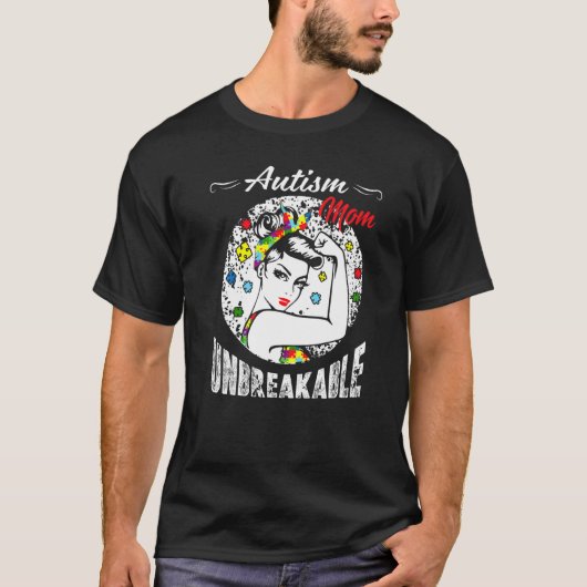 Autismus-Mutter Unzerbrechlich   Autismus-Bewussts T-Shirt (Vorderseite)