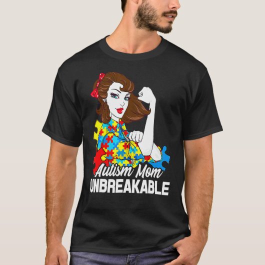 Autismus-Mutter Unzerbrechlich   Autismus-Bewussts T-Shirt (Vorderseite)